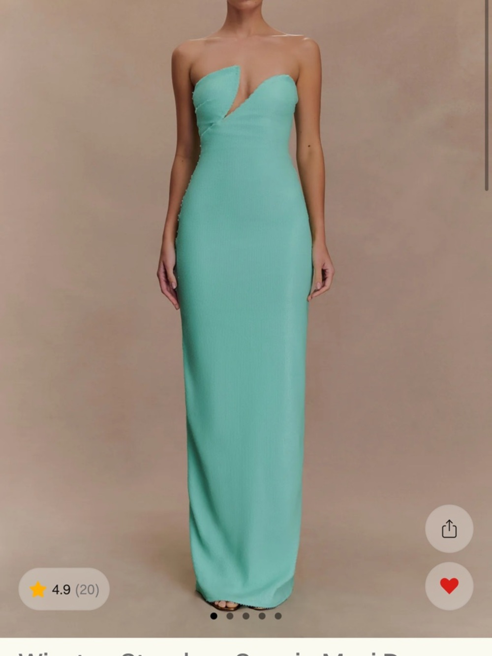 Meshki Strapless Mint Green Floor-Length Gown
